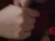 Jerks off and swallows cum