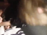 Naughty couple sex in public bathroom