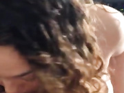 Curly girl great cock sucking