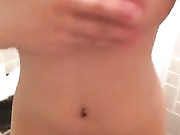 Big titted babe bathroom masturbation