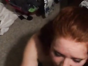 Face cumshot for redhead girlfriend