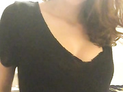 Hot girl with perfect boobs sexy striptease