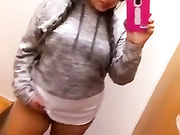 Chubby girl masturbation in dressing room