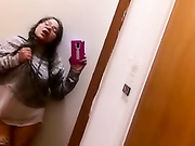 Chubby girl masturbation in dressing room