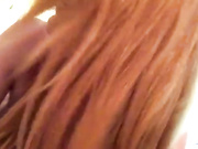 Hot blonde self records her pussy creampie
