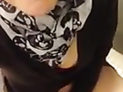 Naughty MILF selfie masturbation at work