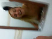 Fucking hard a blonde in the bathroom