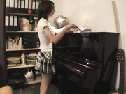 Teen fucked on the piano