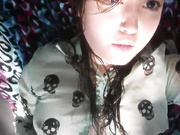 Cute girl flashes small tits