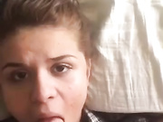 Boyfriend fucks girl mouth