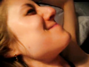 Skinny blonde fucked at home