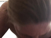 Quick blowjob from busty wife