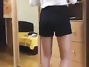 Blondie dancing in her underwear