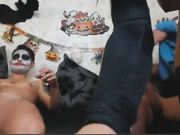 Halloween costume webcam foursome