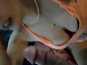 Emo look alike blonde hot blowjob