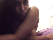 Busty ebony girl loves to masturbate