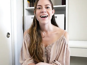 Stunning girl with perfect boobs takes a cumshot