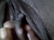 Ebony pussy self masturbation close up