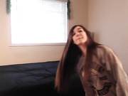 Teen girl creampies her pink pussy