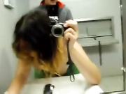 Naughty blowjob in public toilet