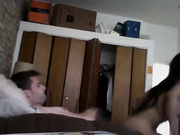 Ebony babe wild sex with white dude
