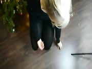 Blowing and taking cumshot by the Christmas tree