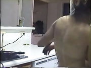 College babe fucked in laundry room and eats cum
