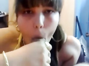 Big jugs girl blows and takes cumshot on tits