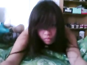 Asian teen masturbating her pink pussy