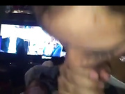 Asian blows cock and licks balls