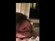 Blowing a big cock and swallowing