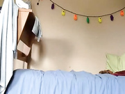 Nerdy skinny girlfriend dances naked for my birthday