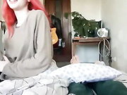 Cum hungry Redhead swallows it all