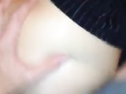 Nerdy girl with blonde wig fucking